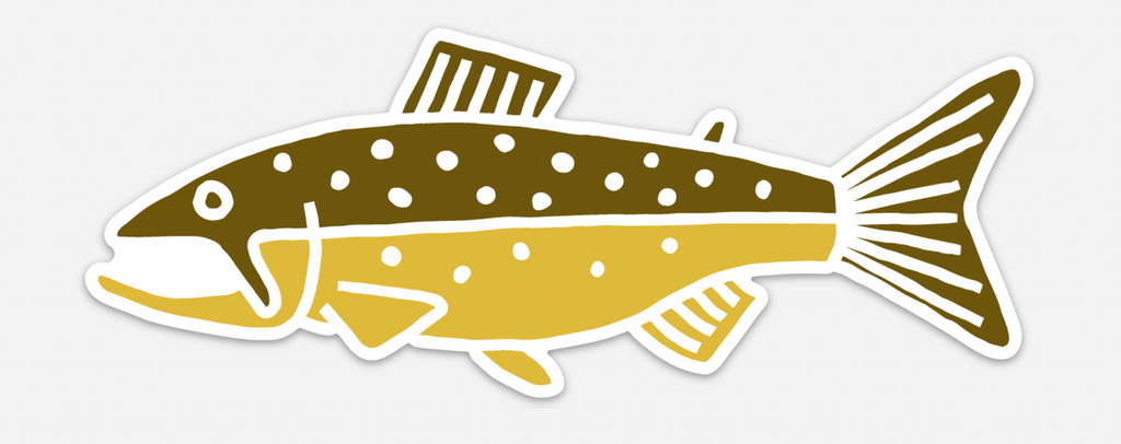 brown-trout-doodle-sticker
