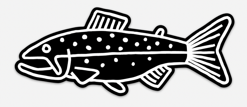 black-and-white-trout-doodle-sticker