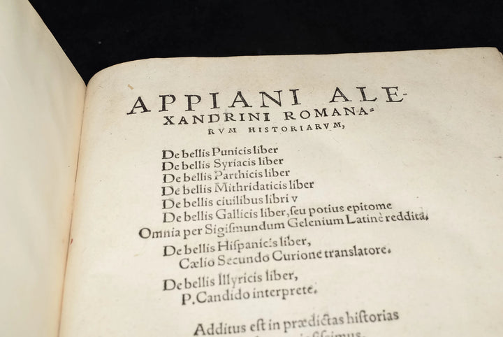 Rare Roman Empire Book 1554 History of Appian of Alexandra Latin Basil 