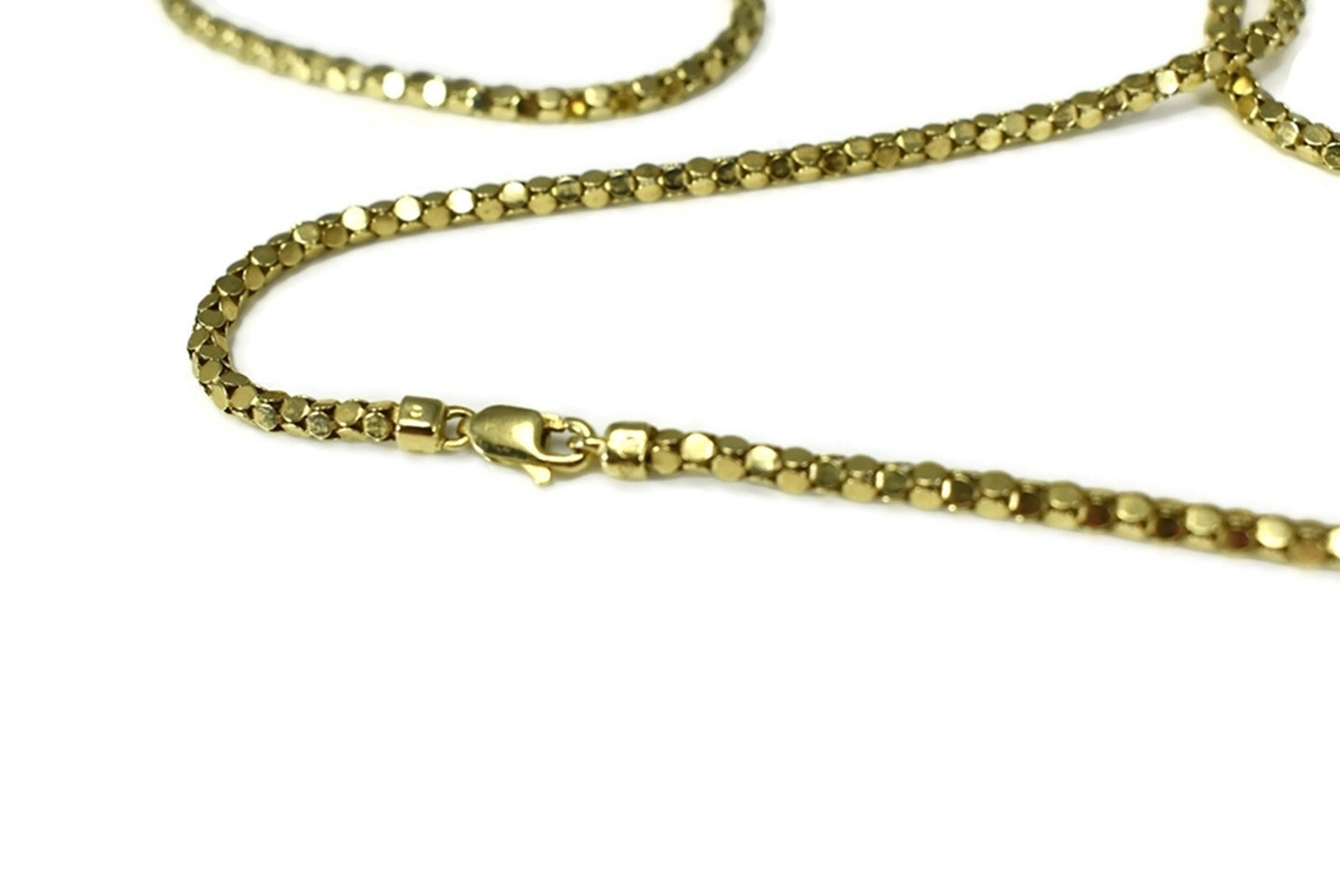 14k Gold Box Link Vintage Chain Long 31 inch Gold Chain 17.7g – Premier