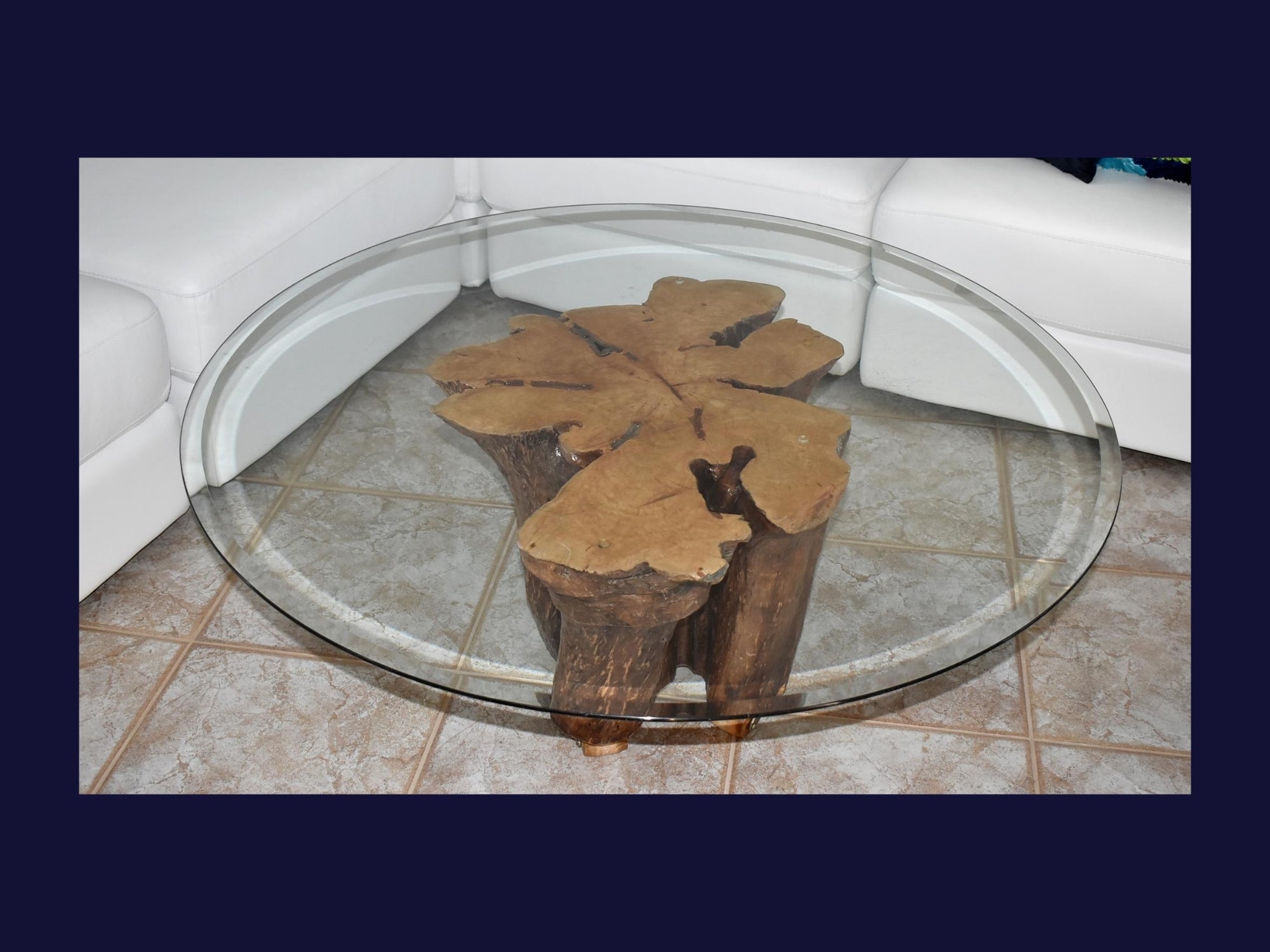 Naturally Sculpted Cypress Tree Stump Coffee Table Beveled ...