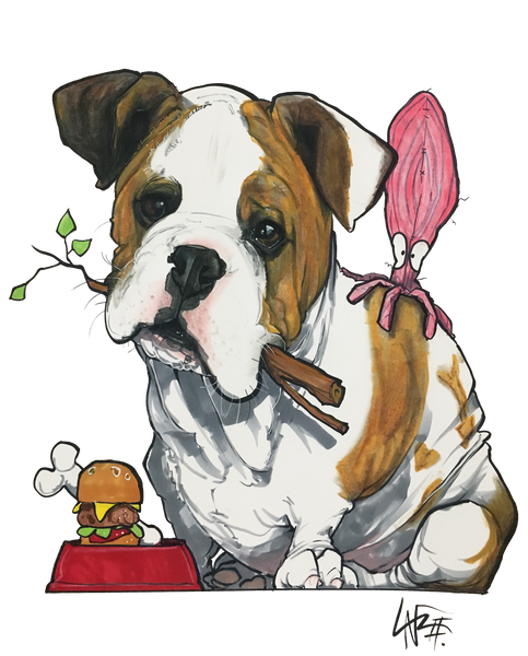 Dog Portrait Canine Caricature Pet Portrait by John LaFree