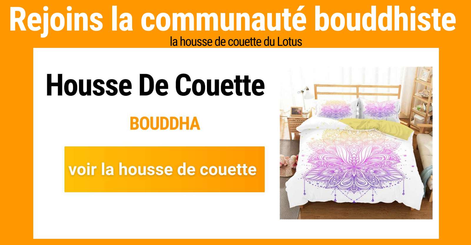 housse de couette fleur de lotus blanc