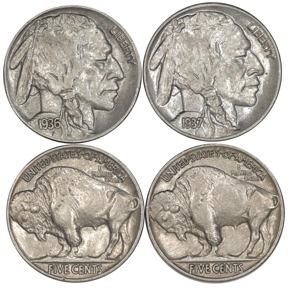 & Buffalo Nickel Pair - About Uncirculated+