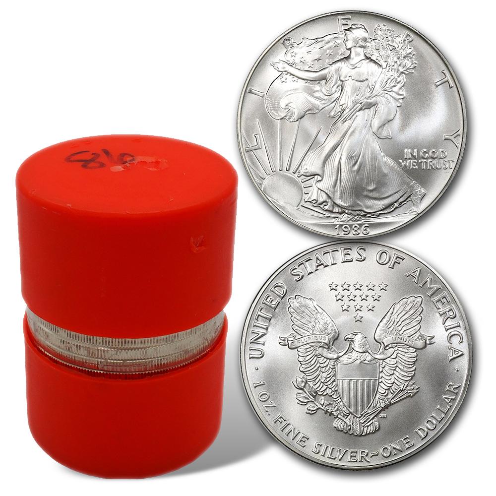 1986 American Silver Eagle Original Mint Roll of 20 - Orange Capped Tu