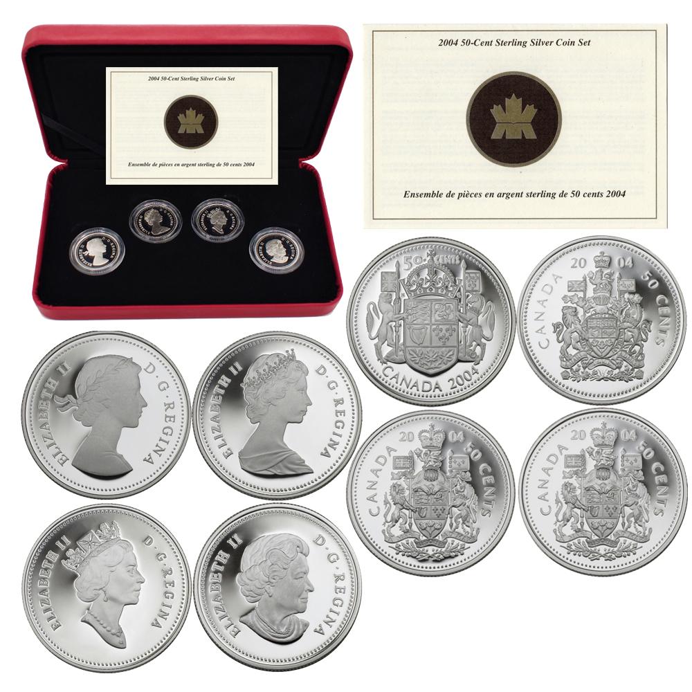 2004 Royal Canadian Mint 50 Cent Sterling Silver Coin Set