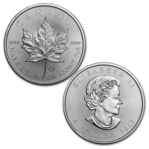 2017 1 oz Canadian Silver Maple Leaf $5 Coin 1 Troy Ounce 9999 Fine Si