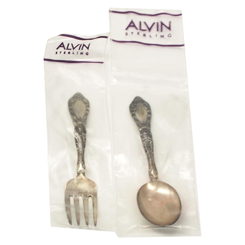 sterling silver baby fork and spoon set