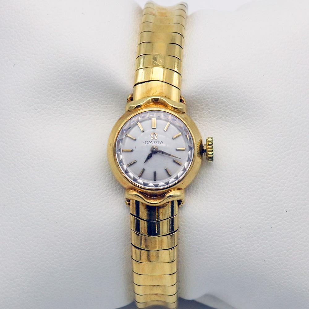 1958 18K Gold Omega Saphette Ladies Bracelet Watch - Cal 481, Ref. 704