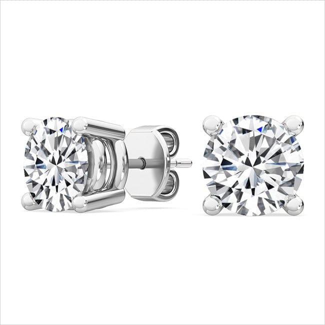 0.60 CTW DIAMOND STUD EARRINGS 1/3 CARAT EACH LAB GROWN DIAMONDS F