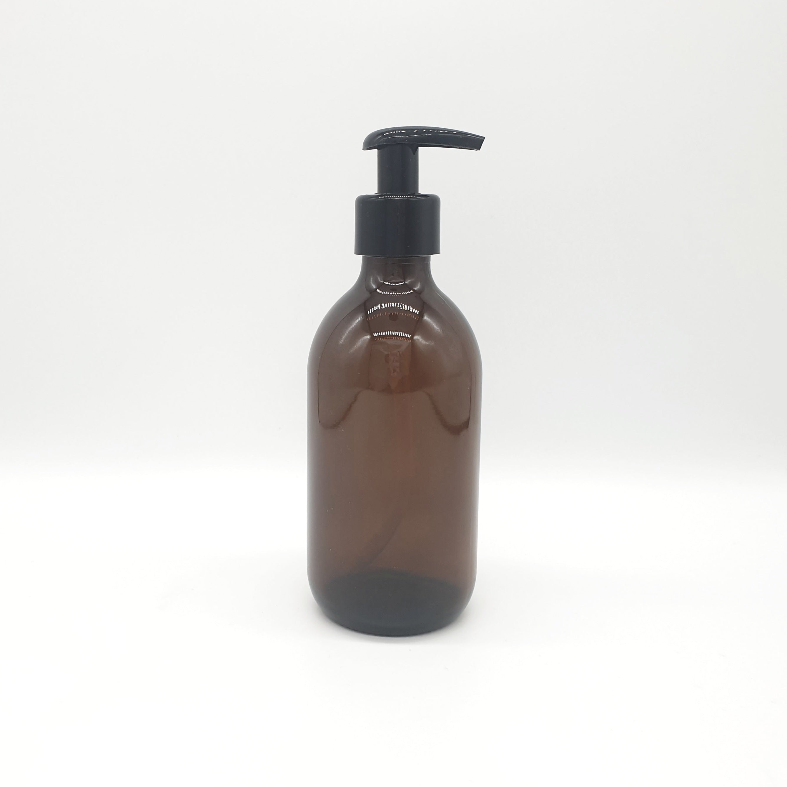 Download 300ml Amber Glass Pump Bottle The Earth Shop