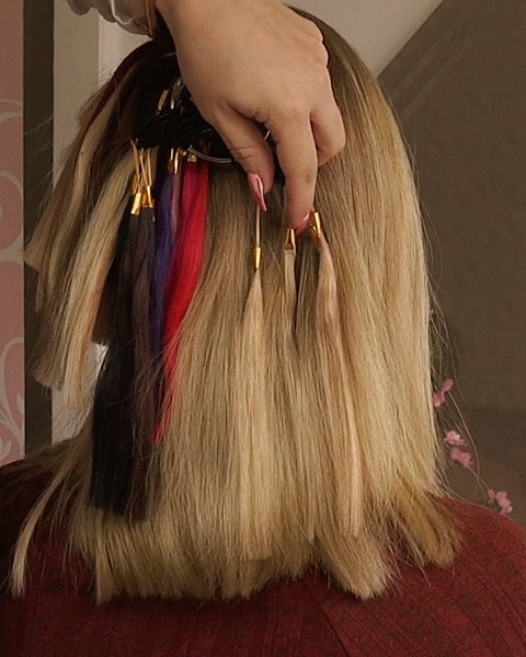 Farbbestimmung Extensions Perfekten Haarfarbe