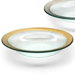 Annieglass Roman Antique Deep Soup Bowl- 24k Gold Metal Trim - Caroline & Company