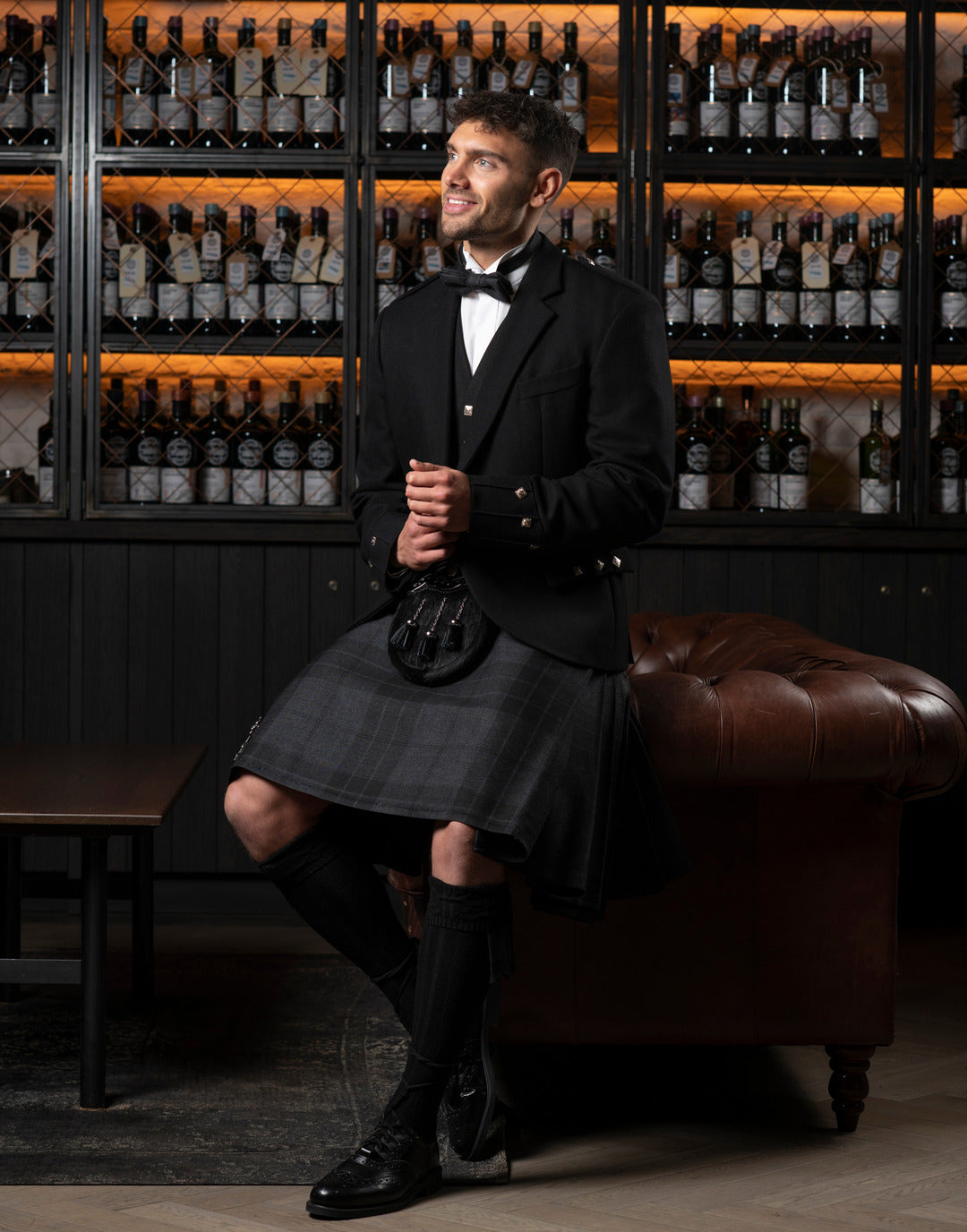 Kilt outfit with bow tie