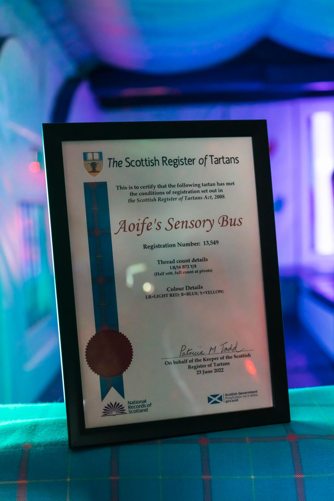 Aoife's-Sensory-Bus-Tartan-Certificate