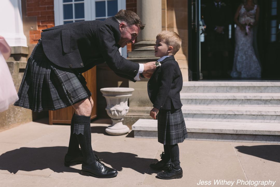 Father and son kilt outfits