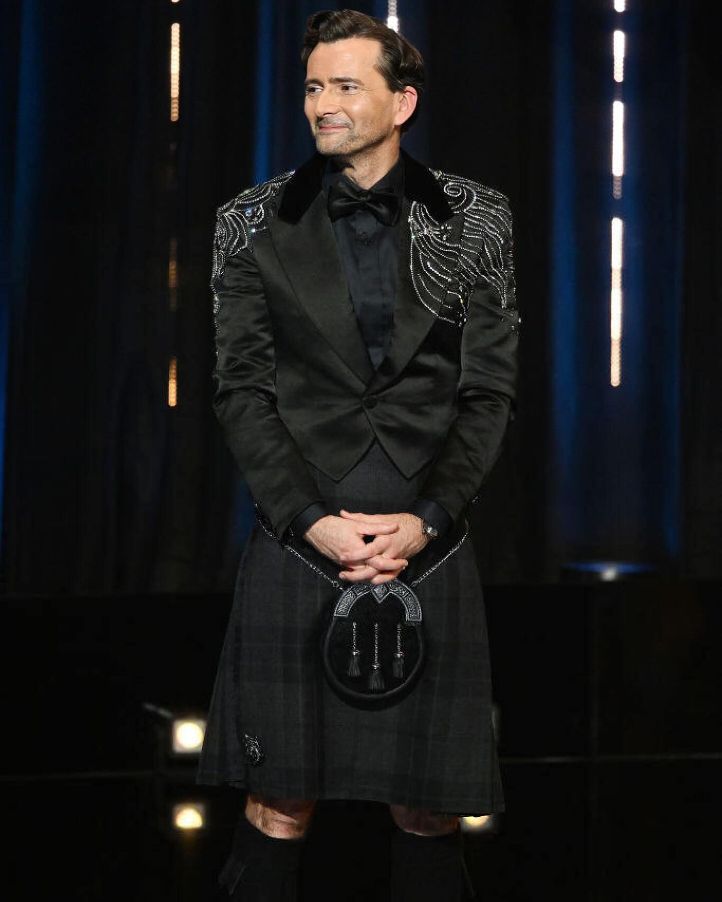 David Tennant BAFTA in a tartan kilt