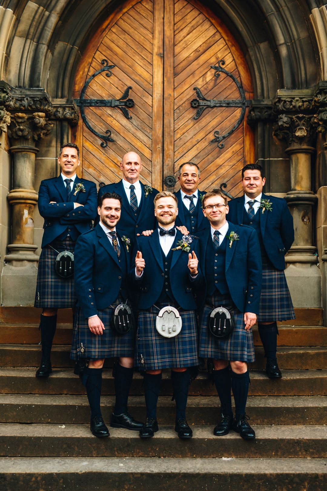 Grooms party wearing kilts