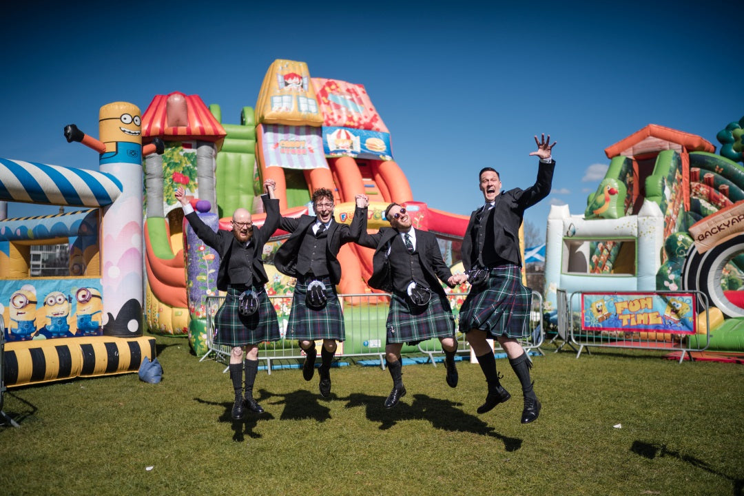 Grooms party wearing kilts