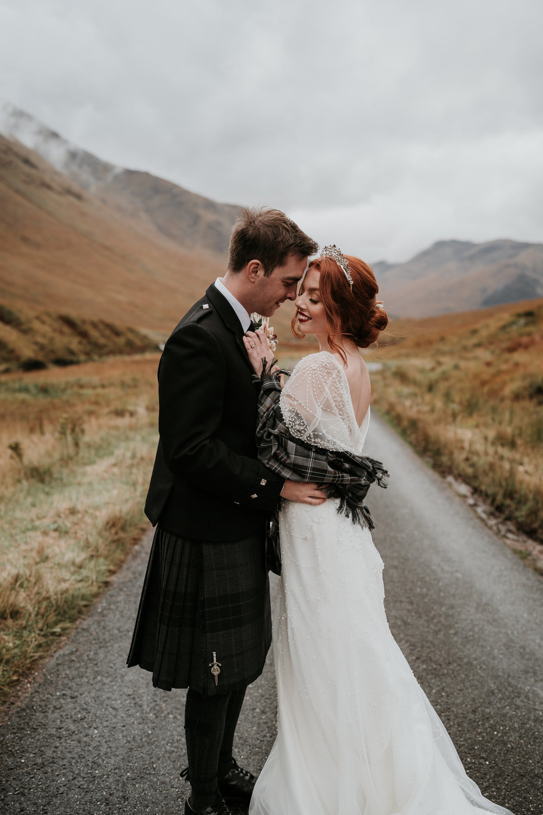 Tartan shawl wedding gift