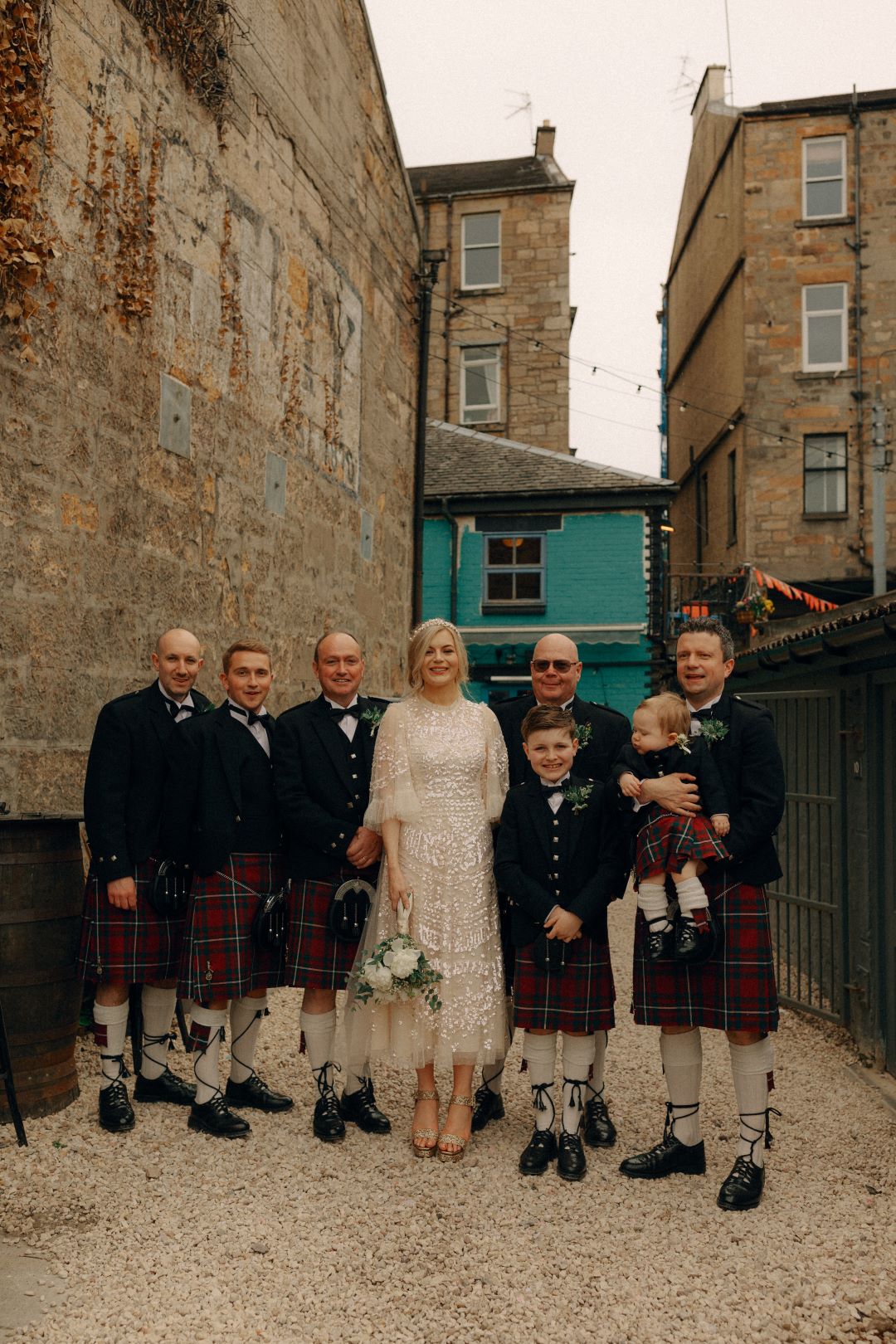 Grooms party wearing kilts