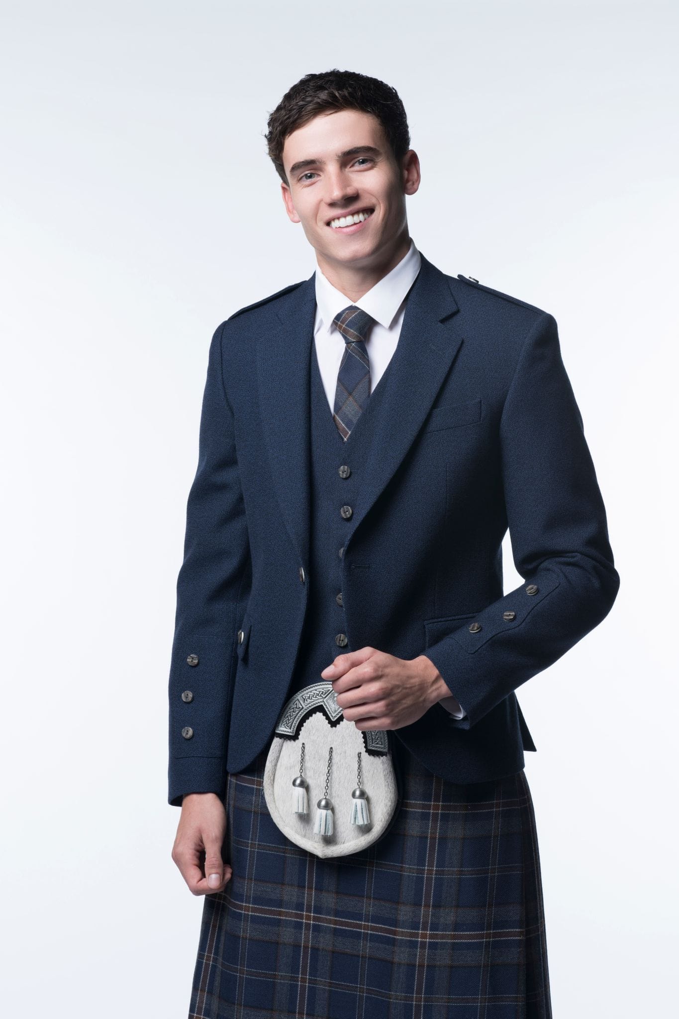 navy tweed kilt jacket