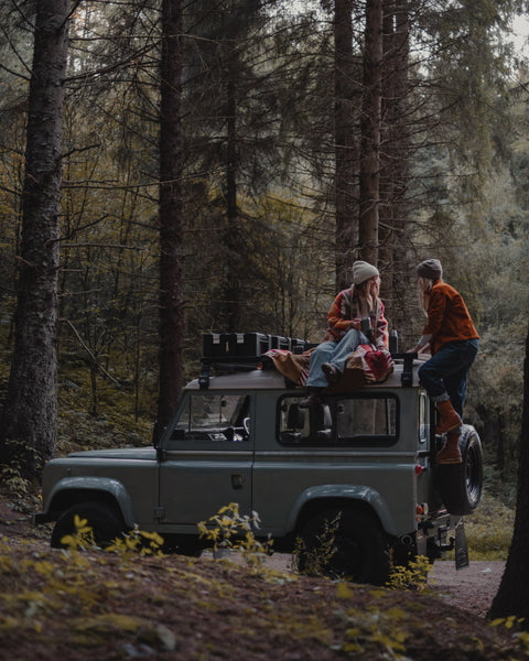 Marie & Lucy from Art Disco with their Land Rover