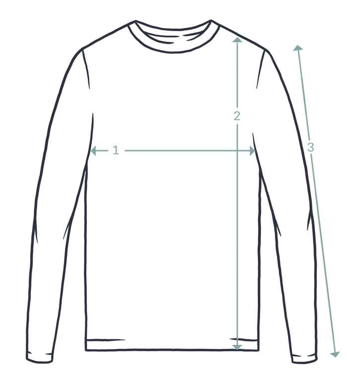 Men's Long Sleeve Sizing Chart – Art Disco