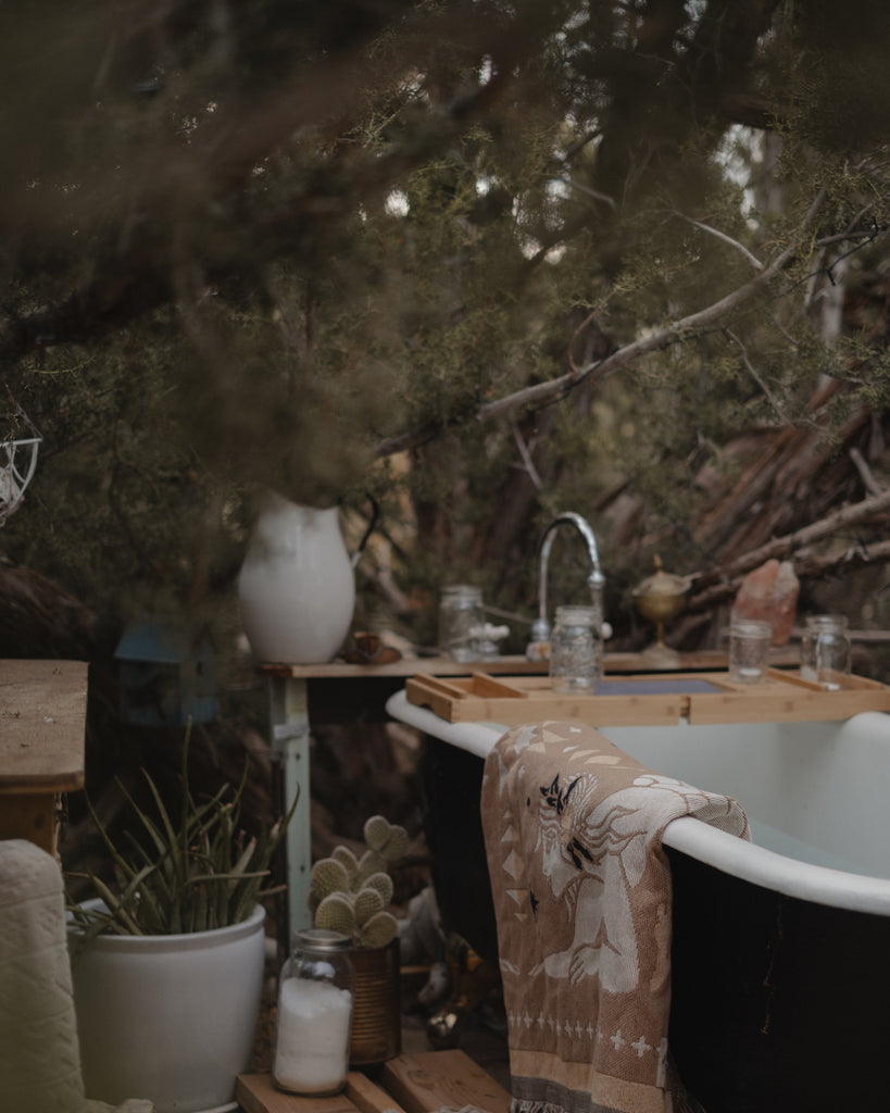 Outdoor bath at Juniper Moon Sanctuary