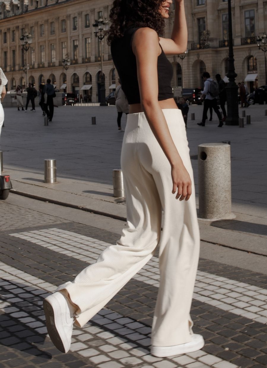 Elsa Velour Pant - Off-White