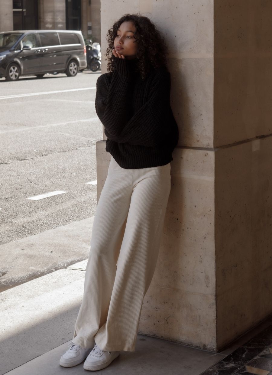 Elsa Velour Pant - Off-White