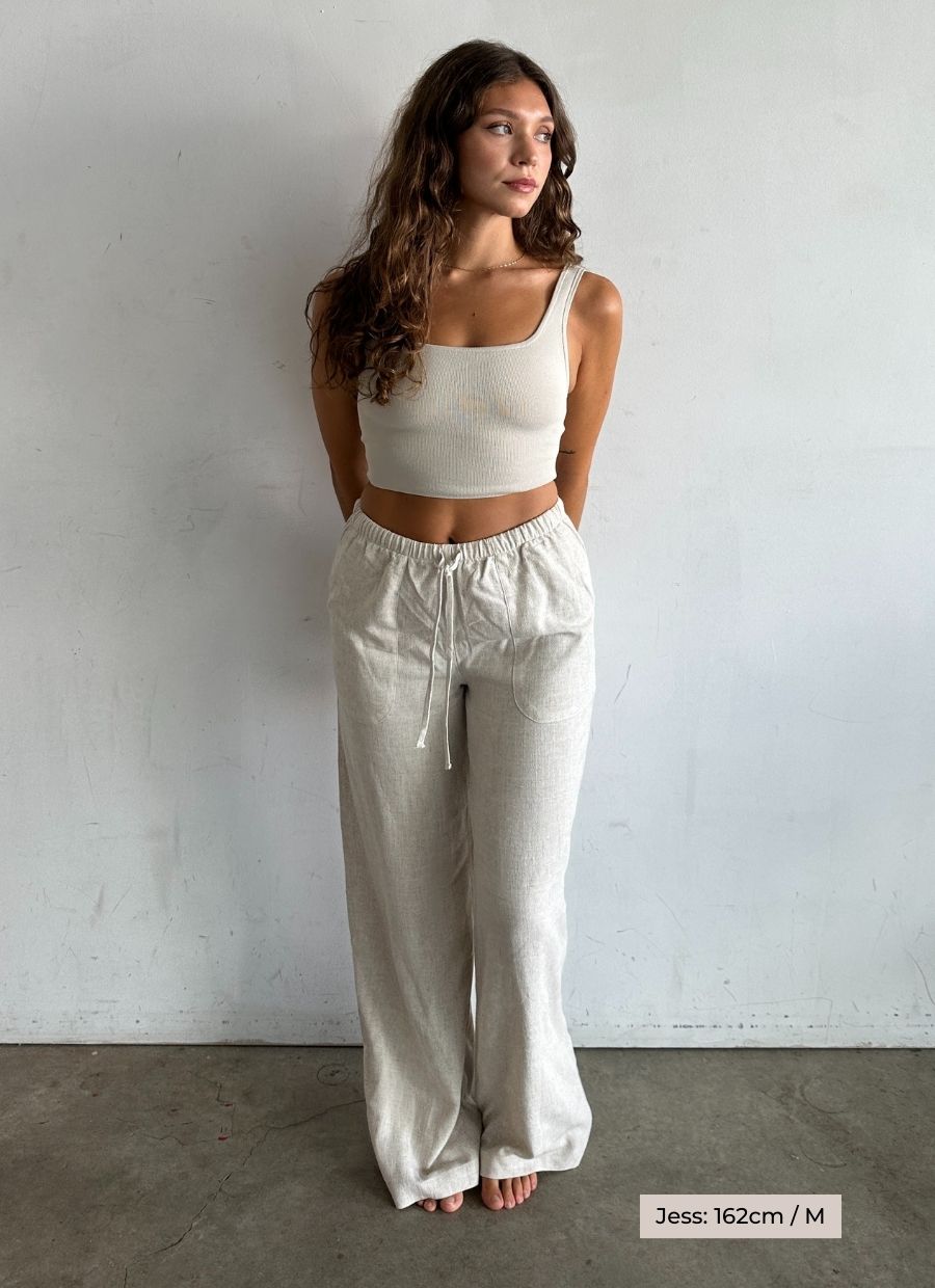 Selma Linen Pant - Ecru