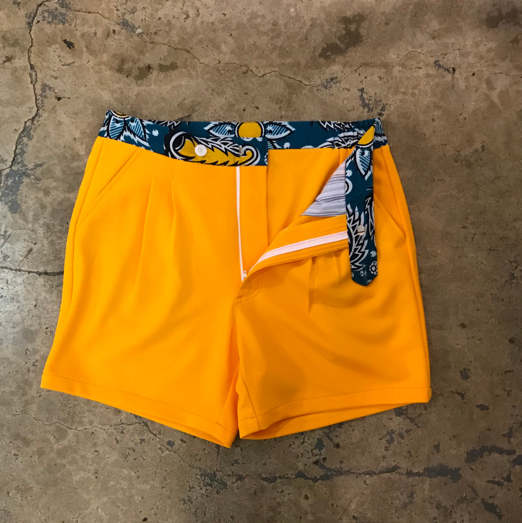 Yokishop - African Fabric Old Gold Shorts | Yokishop