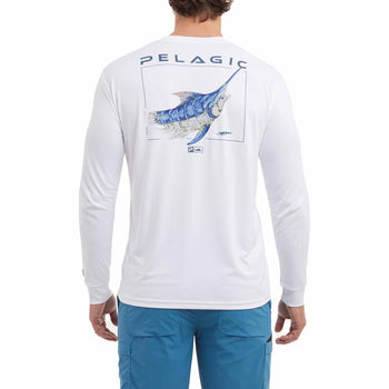 PELAGIC MARLIN AQUATEK LONG SLEEVE FISHING SHIRT, TAHITI BLUE - Ecotone  L'Ami Sport