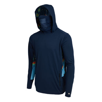 Spearfishing Camo Hogfish UV Hoodie |Mens Protection Long Sleeve Shirt| Fishing | Speared Apparel, Seagreen / 3XL