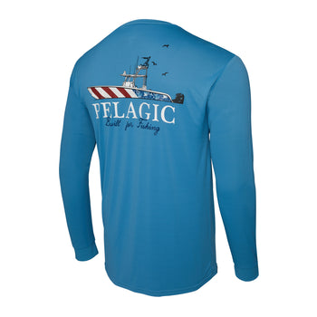 Men's Aquatek Long Sleeve Fishing Shirt, UV 50+ Sun Protection - Aqua -  C612H6SIOAH Size Large