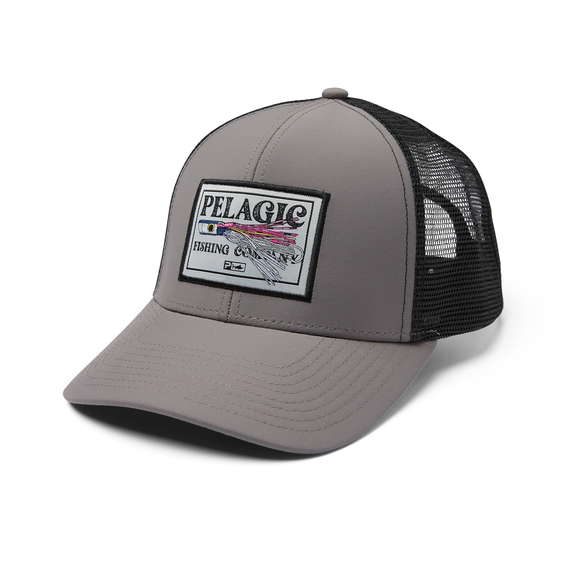 Pelagic Offshore Ambush Mesh Trucker Adjustable Strapback Fishing Hat Pink