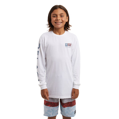 Pelagic Aquatek Marlin Mind Youth Fishing Shirt White / L