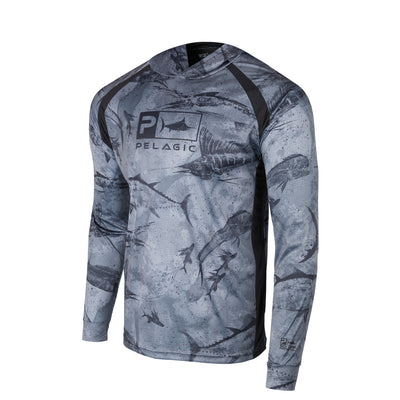 Реглан Pelagic Exo-Tech Hooded Fishing Shirt Slate Fish Camo  3580127-3580125 — купити в Україні