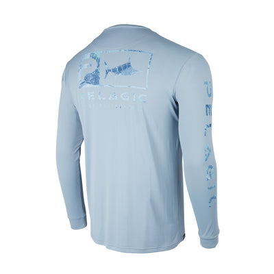 Pelagic VaporTek Performance Fishing Long-Sleeve Shirt for Men - Hexed Blue  - 2XL
