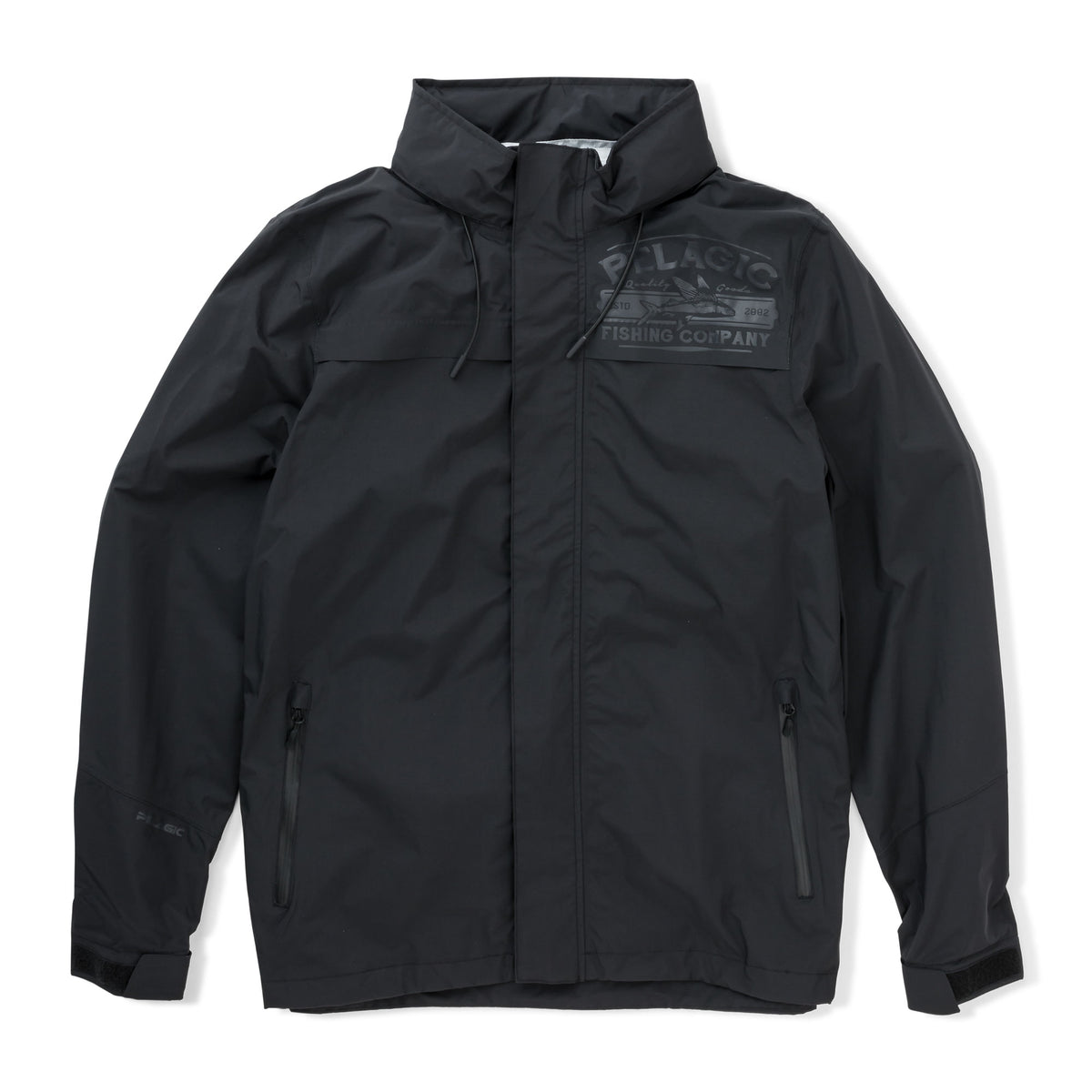 black lightweight rain jacket