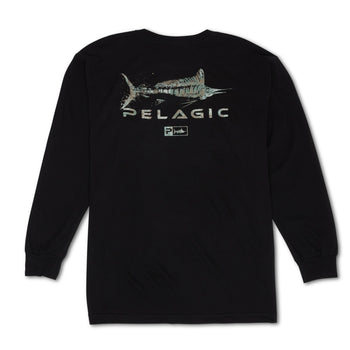Reel Time Long Sleeve Fishing Shirt Skeleton Fish Planet T's. Unisex Size  Medium