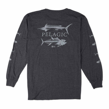 Reel Time Long Sleeve Fishing Shirt Skeleton Fish Planet T's. Unisex Size  Medium