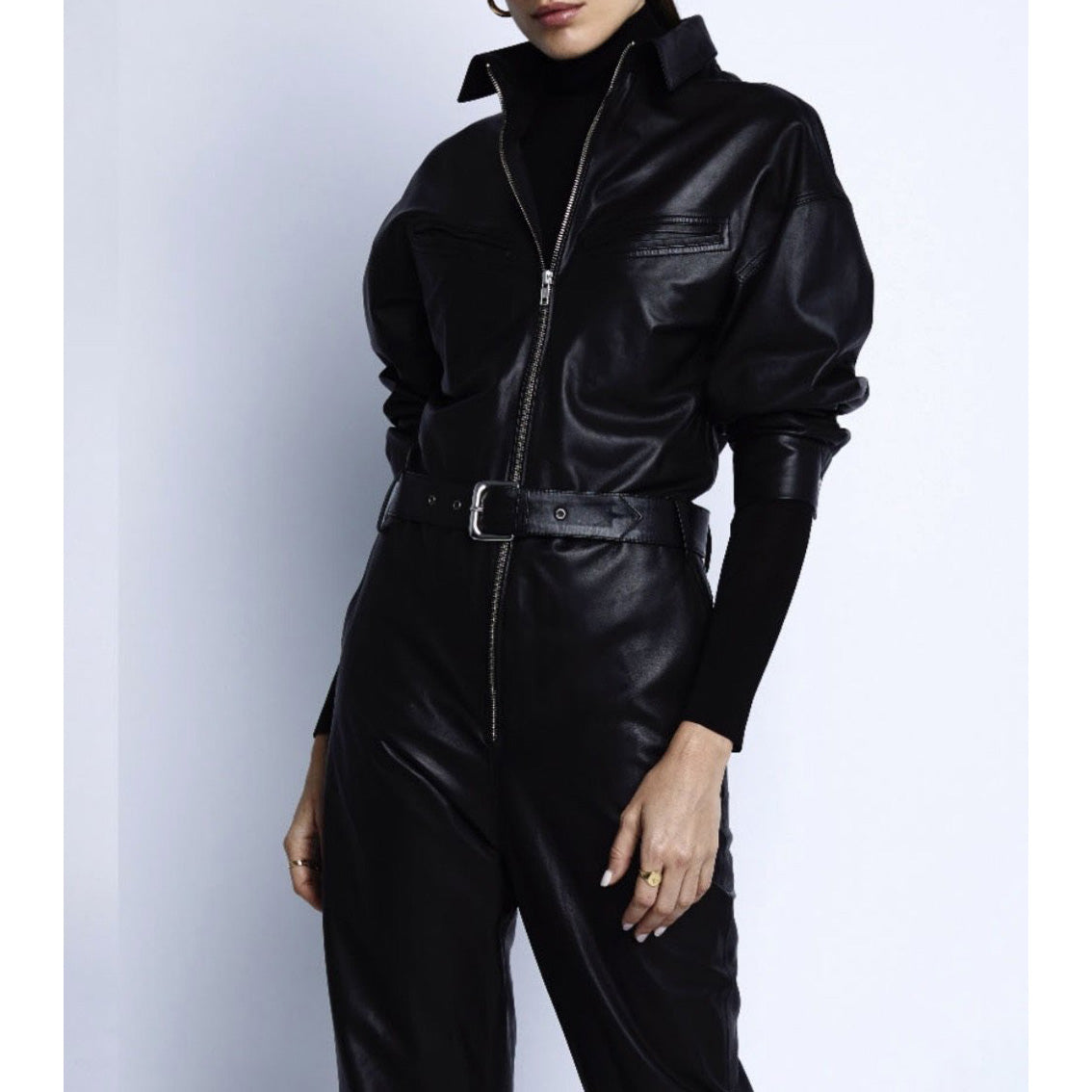 leather jumpsuit