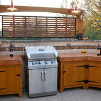 Mexican tile in outdoor kitchens and bbq's