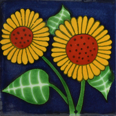 Traditional Mexican Tile - Girasol Doble – Mexican Tile Designs