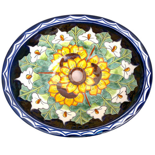 Traditional Mexican Sink-Alcatraz Girasol – Mexican Tile Designs