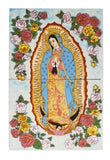 Mexican Style Mural - Virgen de Guadalupe con rosas – Mexican Tile Designs