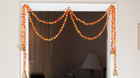 Pompom garlands, Dia De Los Muertos/ Day of dead decoration, Mexican ofrenda Garlands, Diwali decoration, Indian Wedding party backdrop, Fall wedding decoration, Halloween door decor