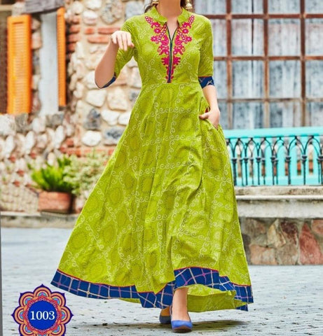 Aangan of India green maxi dress for date, wedding or Diwali